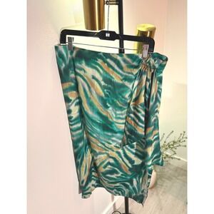 Banana Republic chiffon midi psychedelic NWT 16 plus size night out green yellow